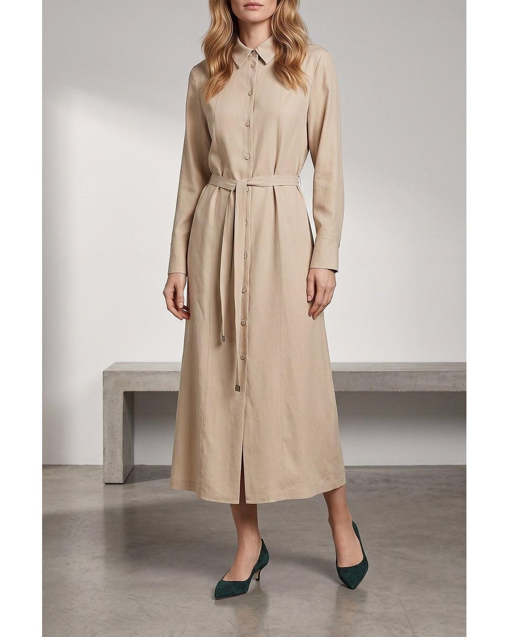 Max Mara Natural Shirt Dress With Belt