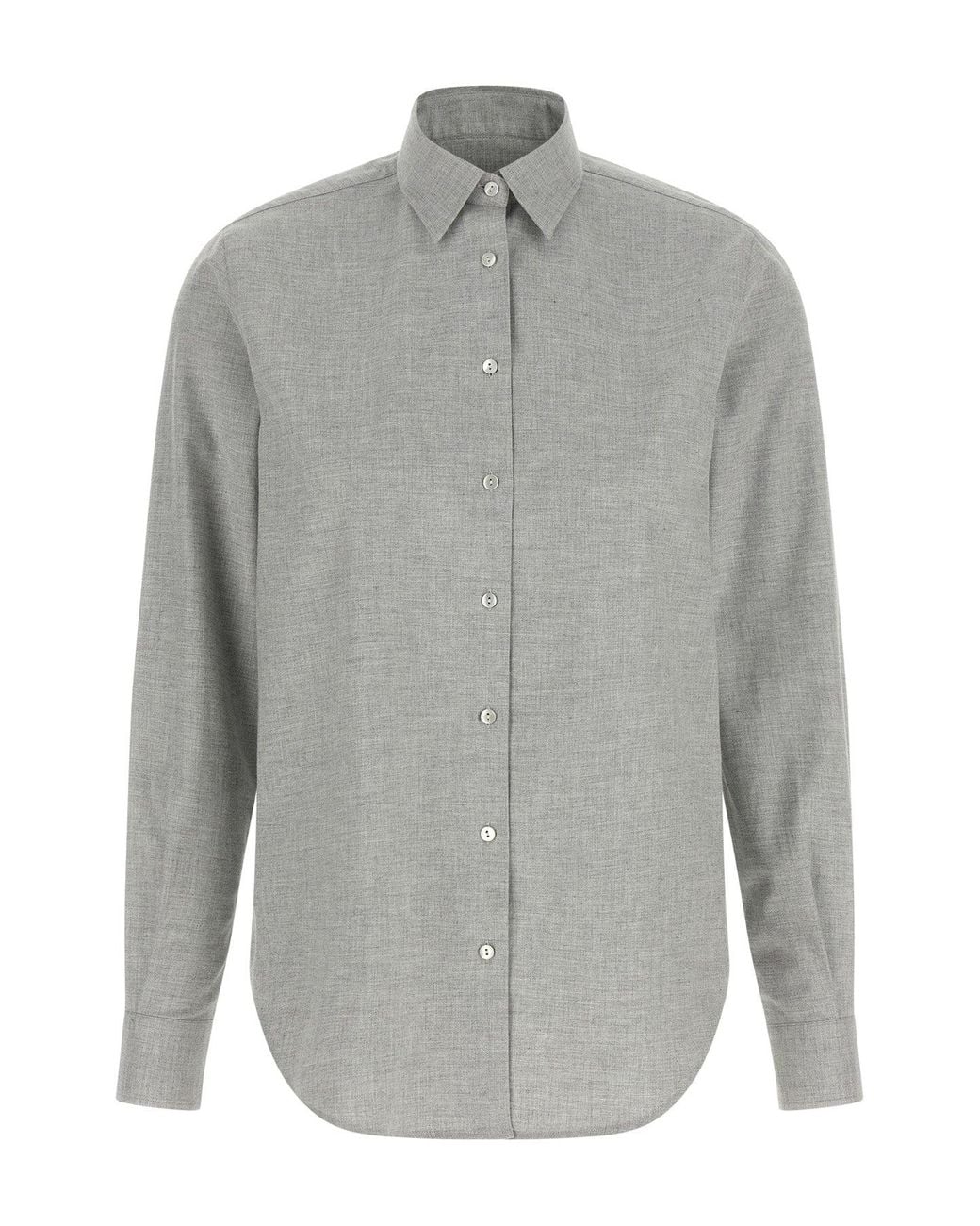 Xacus Gray Cotton Flannel Shirt