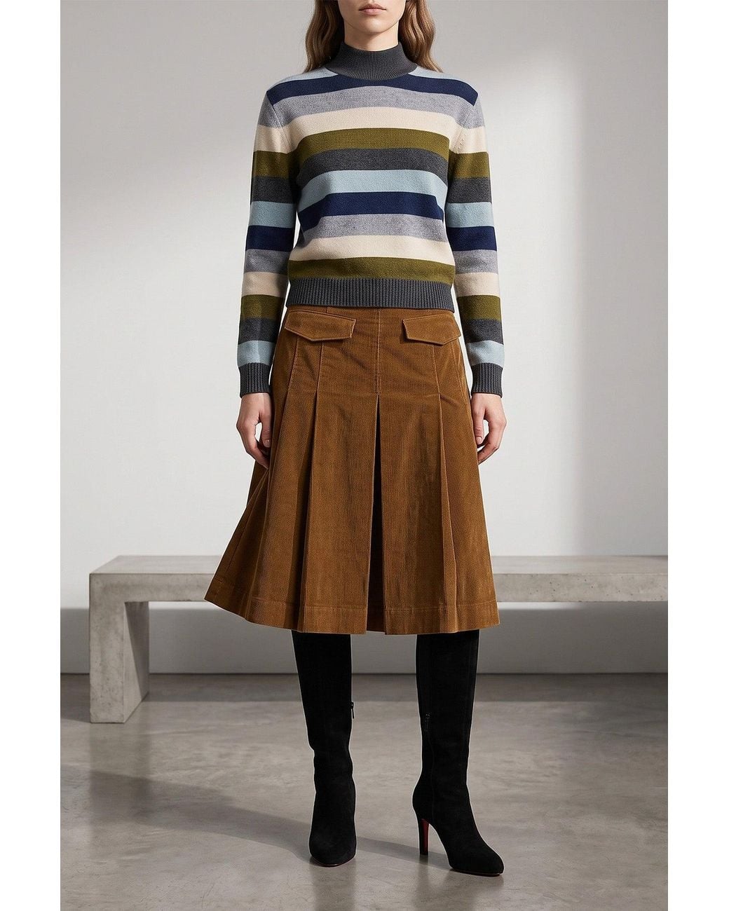 Tory Burch Brown Corduroy Skirt