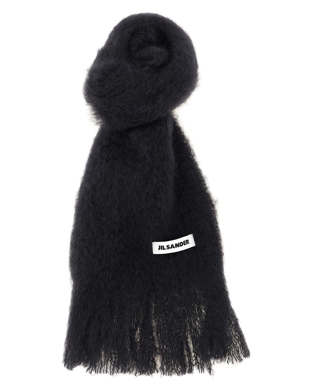 Jil Sander Black Small Mohair Scarf for men