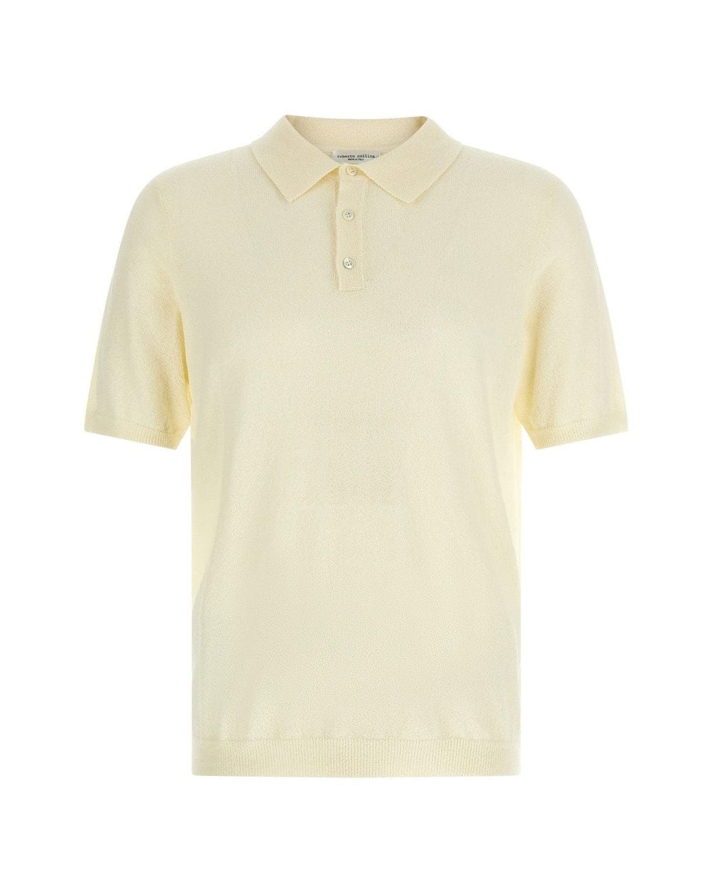 Roberto Collina White Polo Shirt With Terry-Effect Finish for men