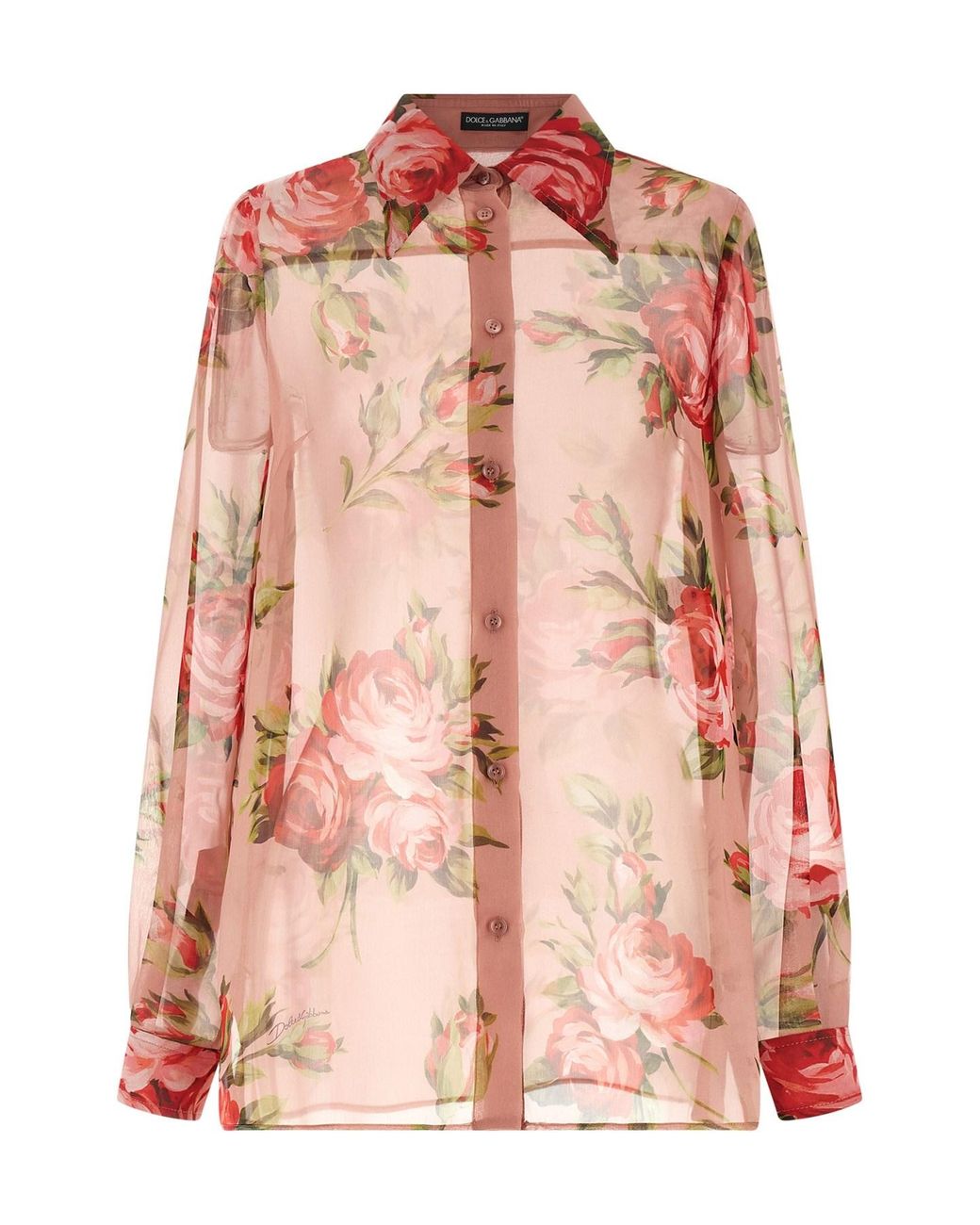 Dolce & Gabbana Pink 'bouquet Rose' Shirt