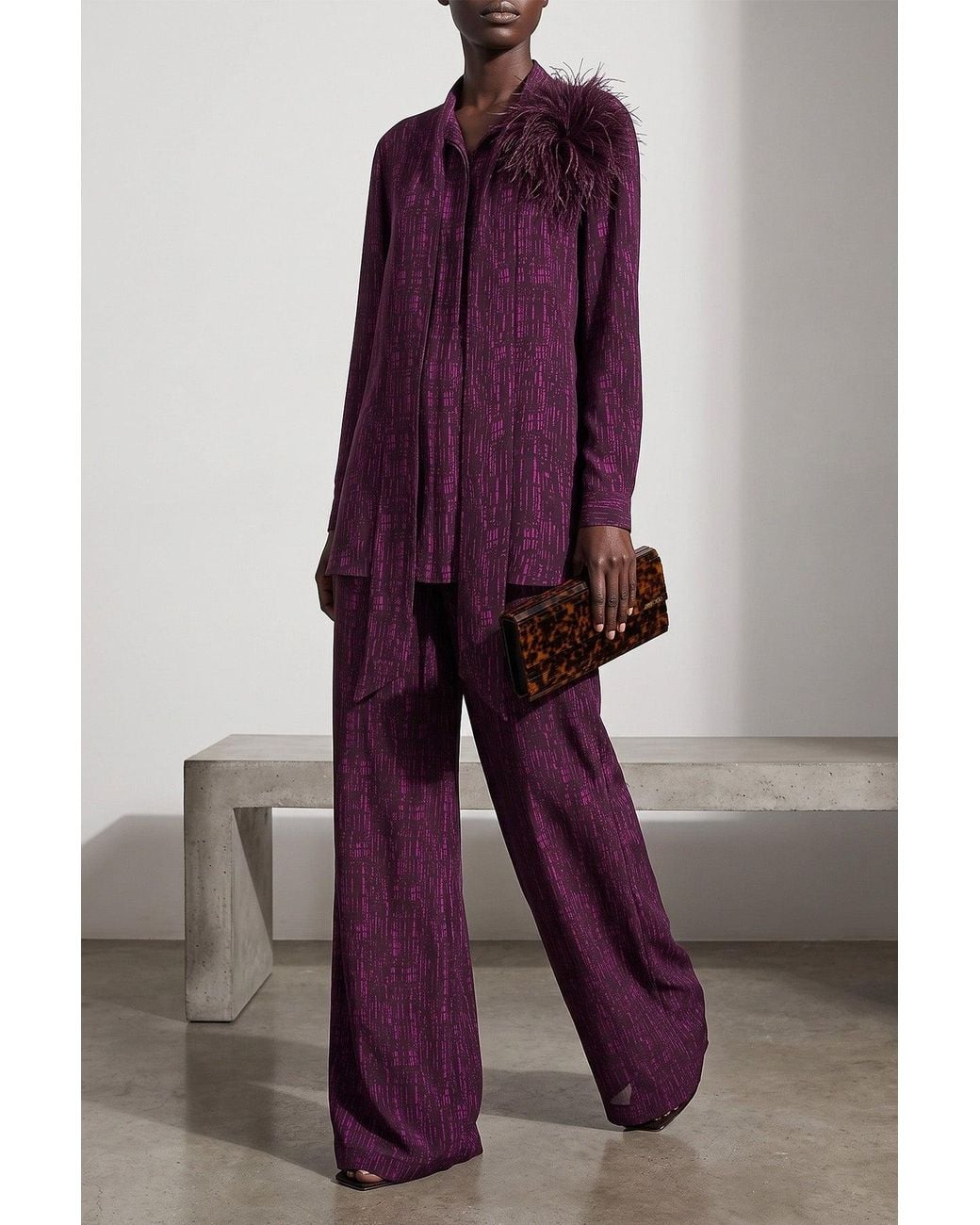 Gianluca Capannolo Purple Palazzo Pants With Elasticated Waist