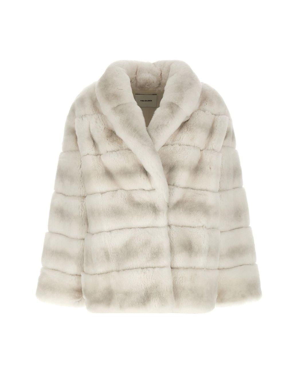 Yves Salomon Natural Quilted Fur Coat