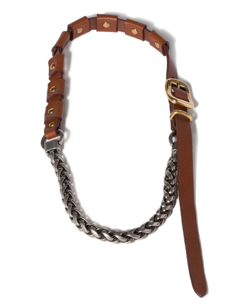 Miu Miu White Necklace With Metal Chain