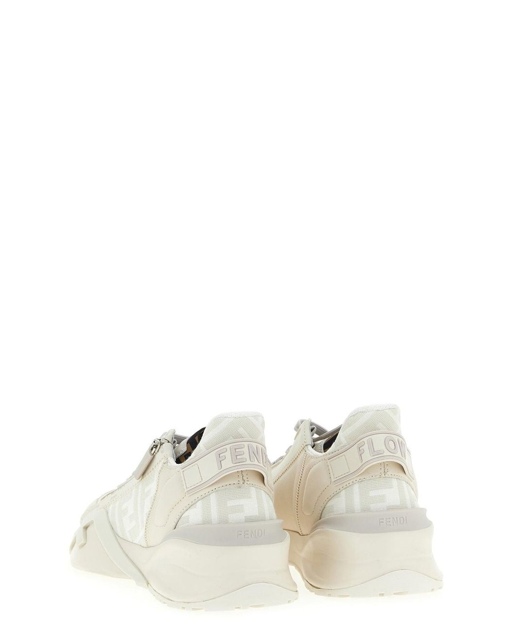 Fendi White Flow Sneakers With Sculptural Sole for men