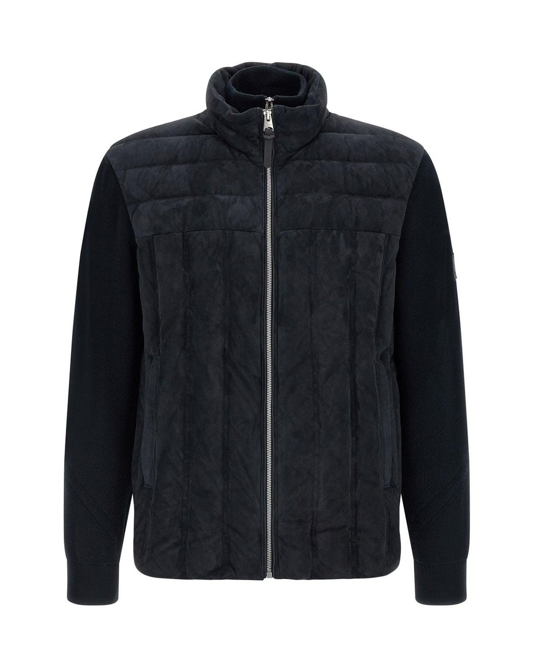 Mackage Black Jacket With Quilted Front Panel for men