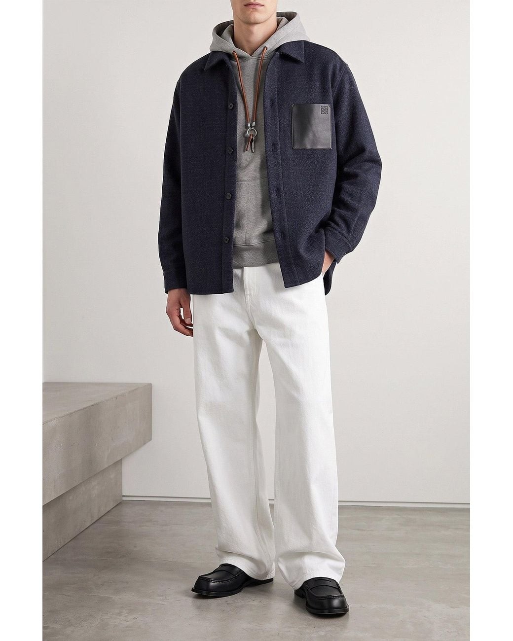 Loewe Blue 'Overshirt Anagram' Jacket for men