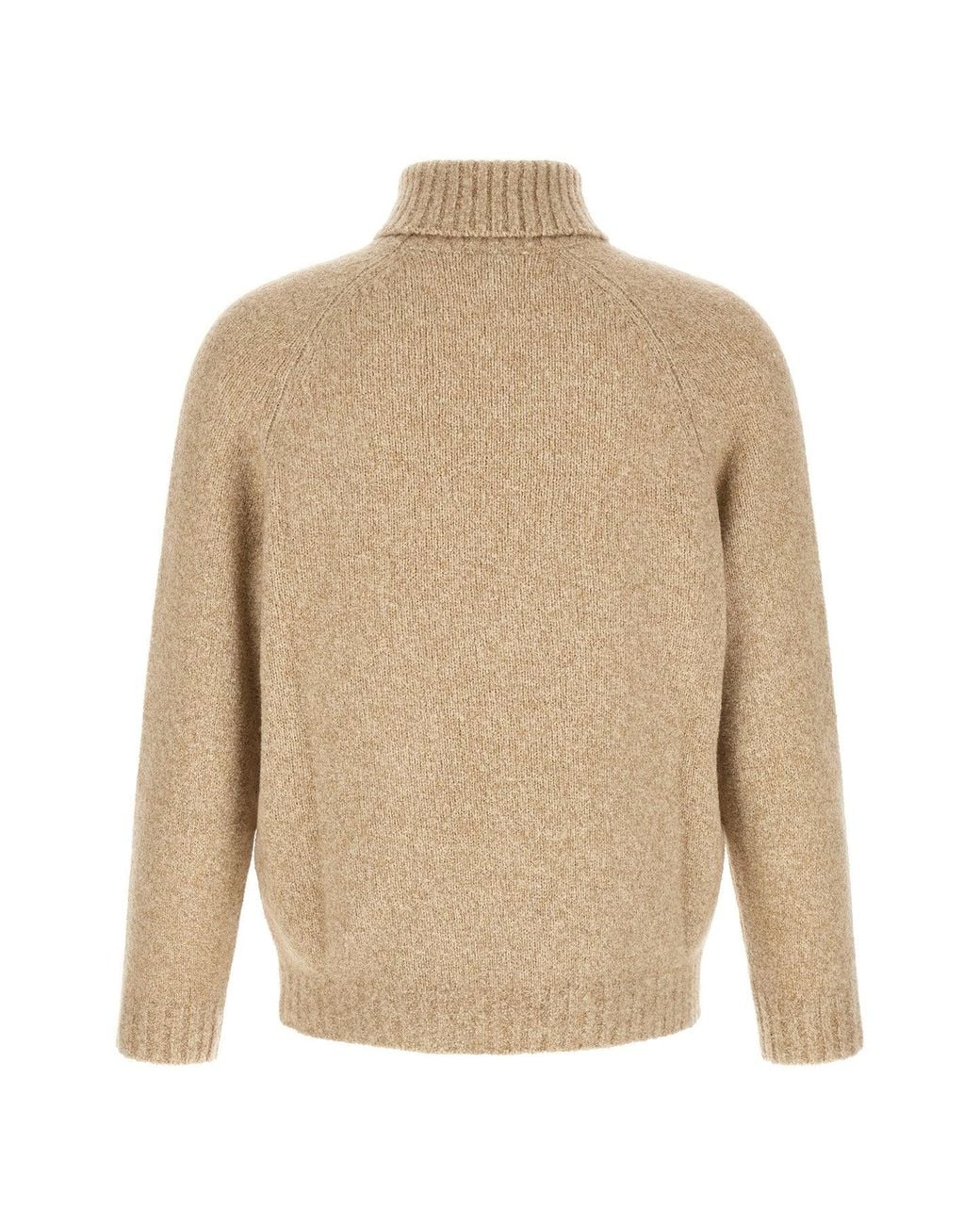 Brunello Cucinelli Natural Raglan-Sleeve Turtleneck Sweater for men