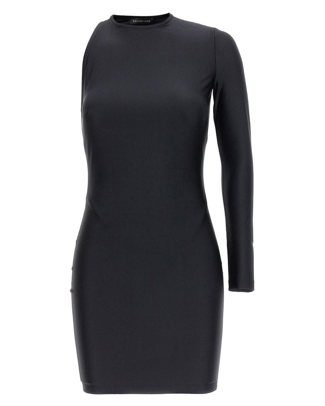 Balenciaga Black 'Cut-Out One Shoulder' Mini Dress