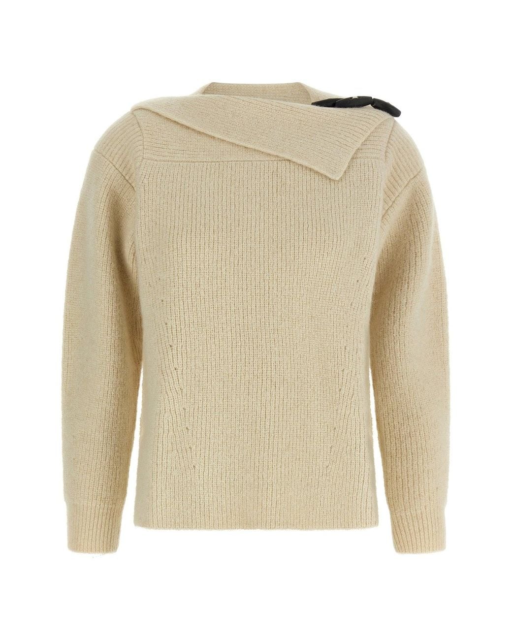 Isabel Marant Natural Thais' Ribbed Knit Sweater With Toggle Fastening