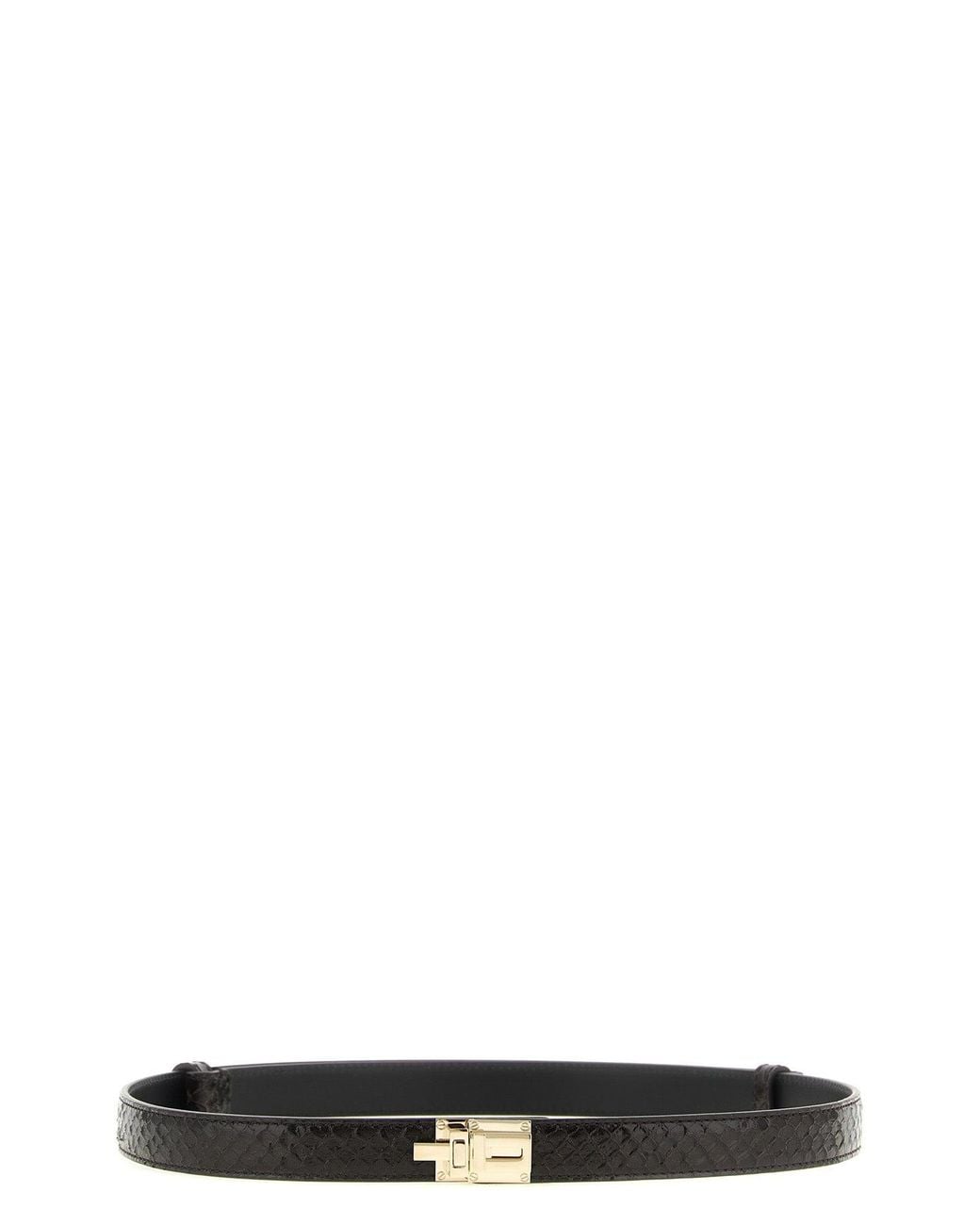 Tom Ford Black Belt With-Tone T-Buckle