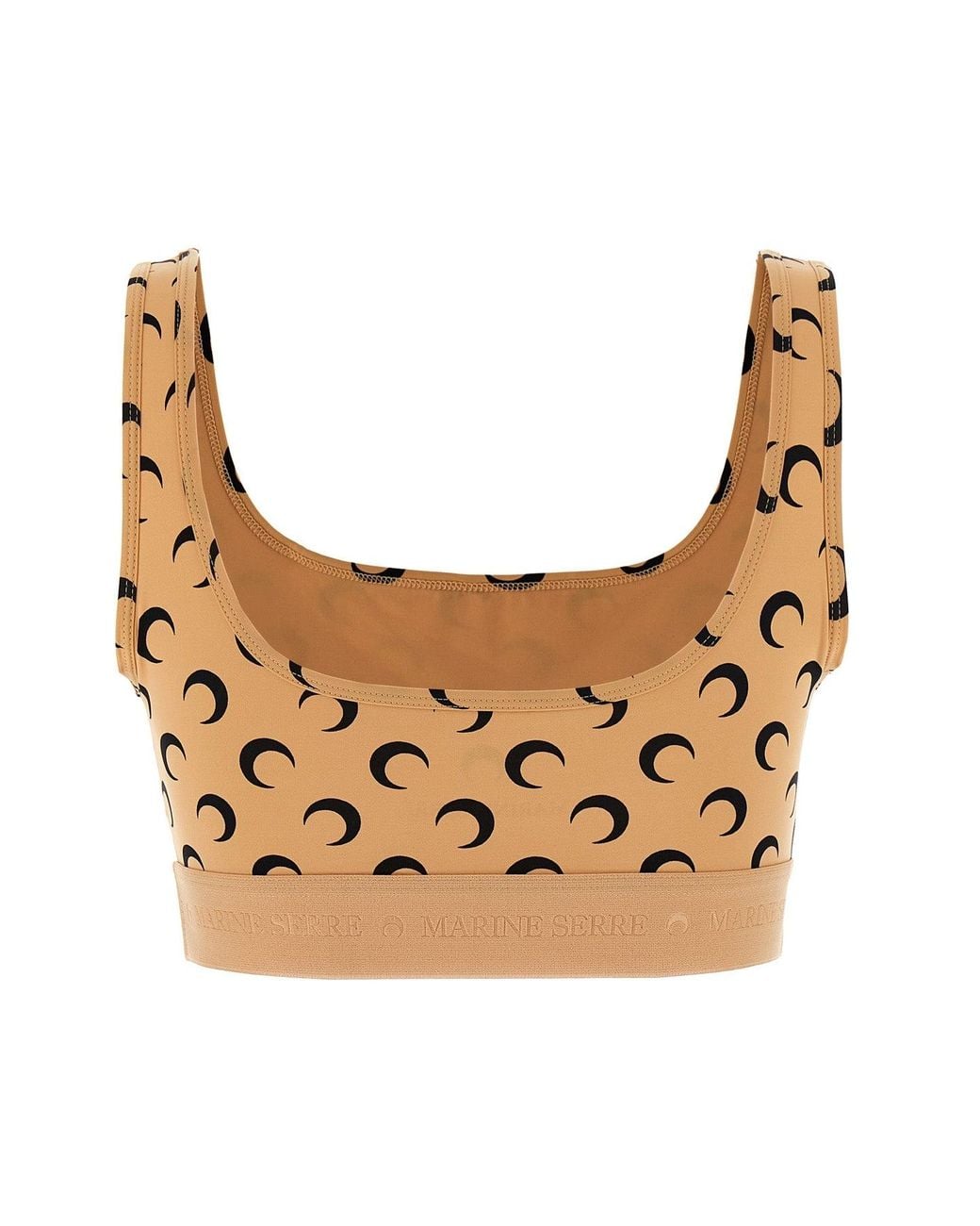 MARINE SERRE Natural Iconic Printed Cropped Top