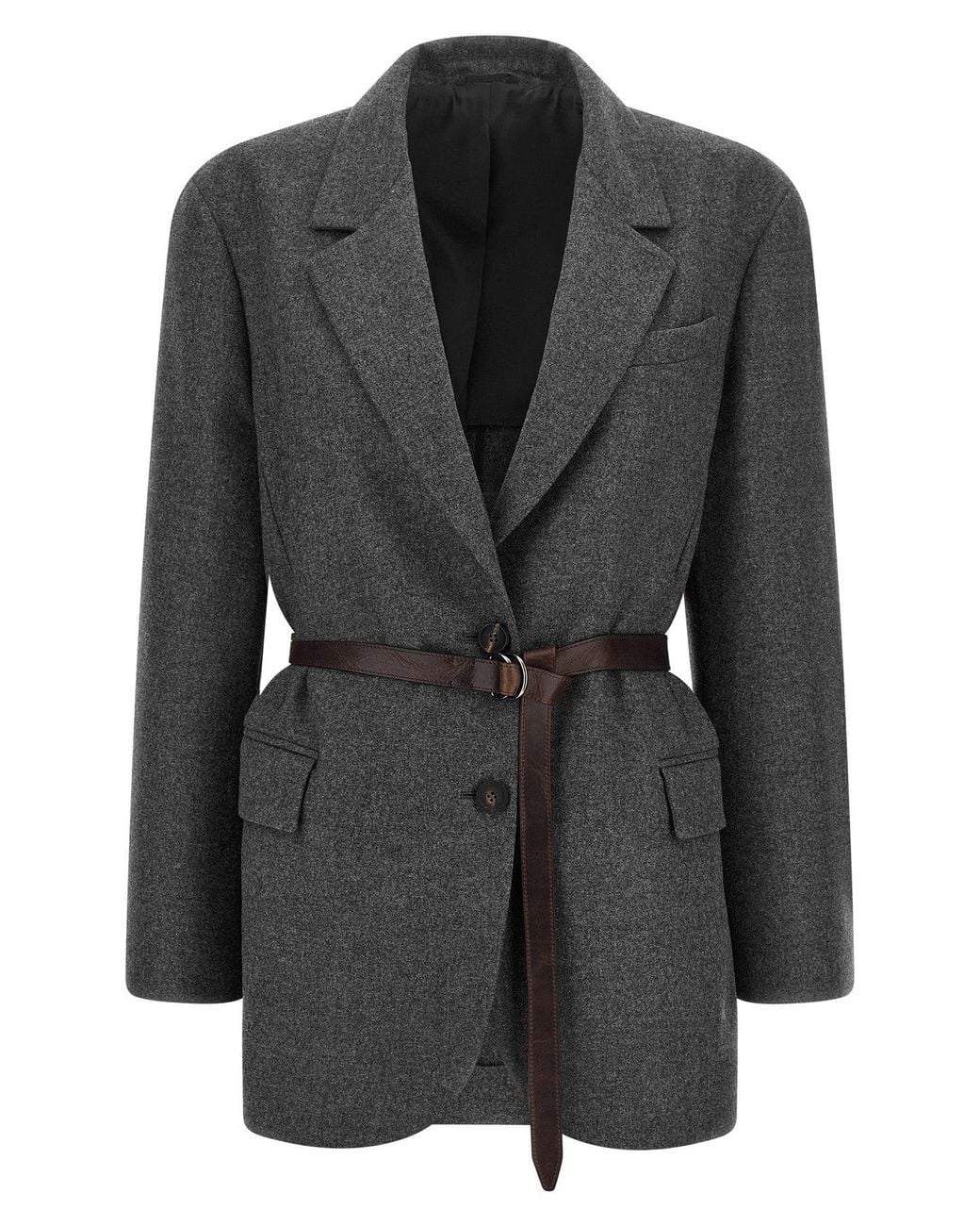 Brunello Cucinelli Black Single-Breasted Blazer