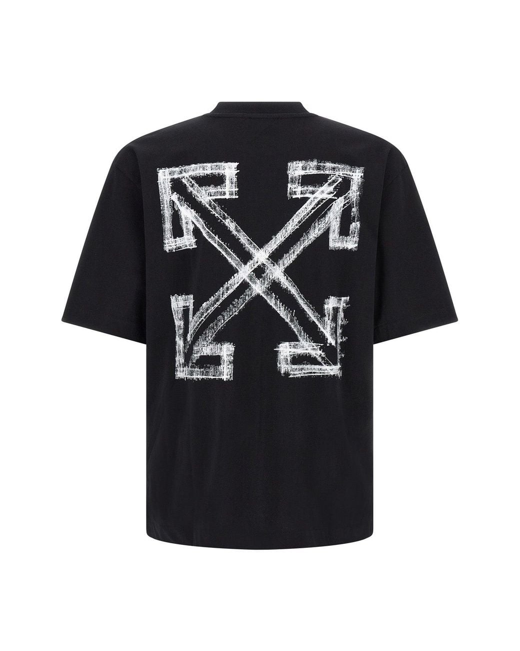 Off-White c/o Virgil Abloh Black T-Shirt With Distressed Arrow Print for men