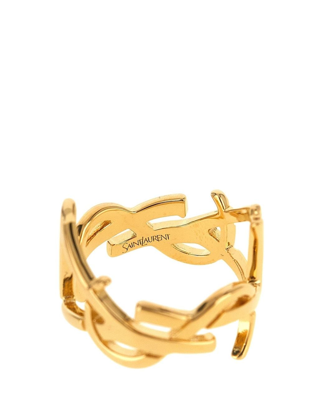 Saint Laurent Metallic Cassandre Scarf Ring
