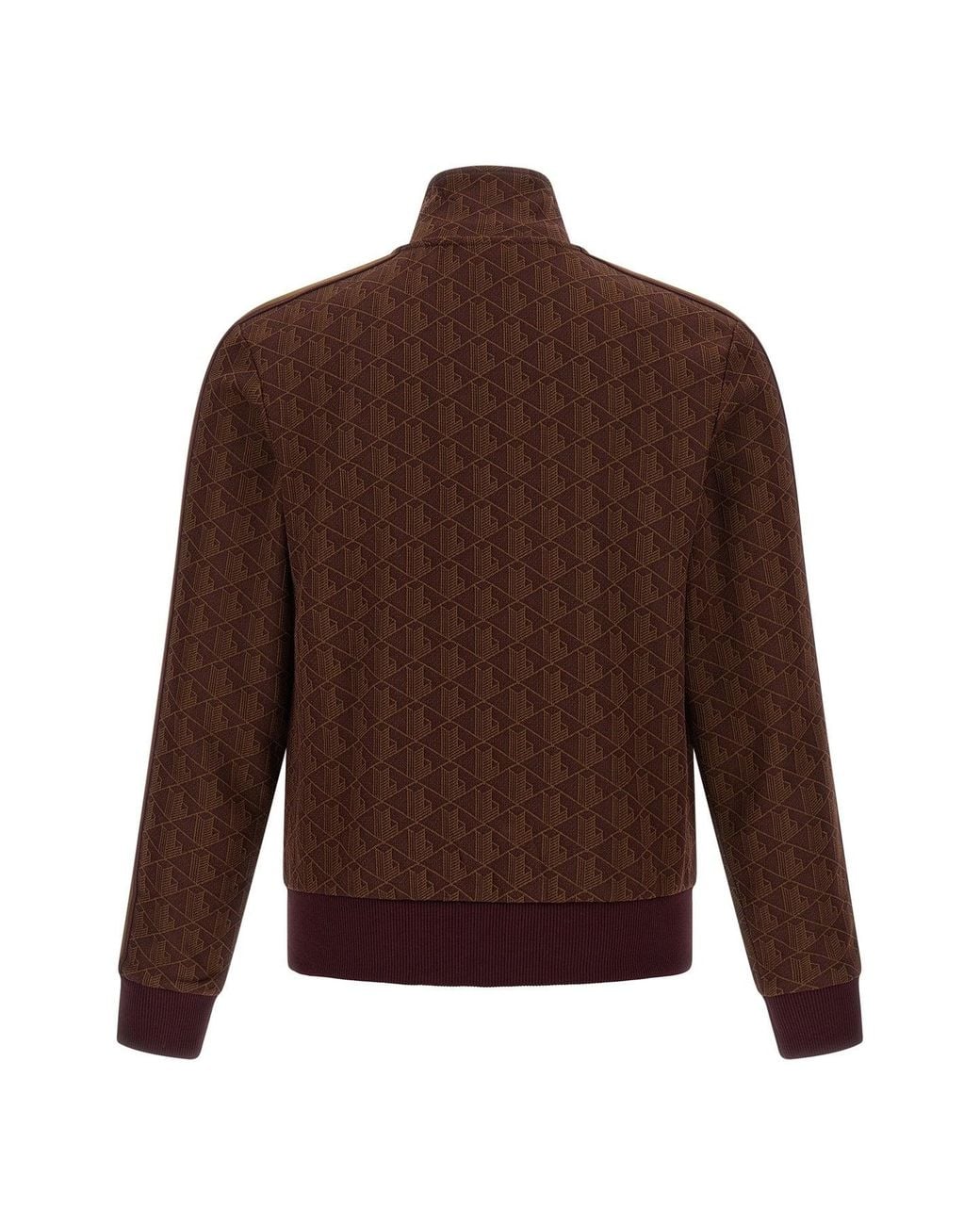 Lacoste Brown Monogram Jacquard Track Top for men