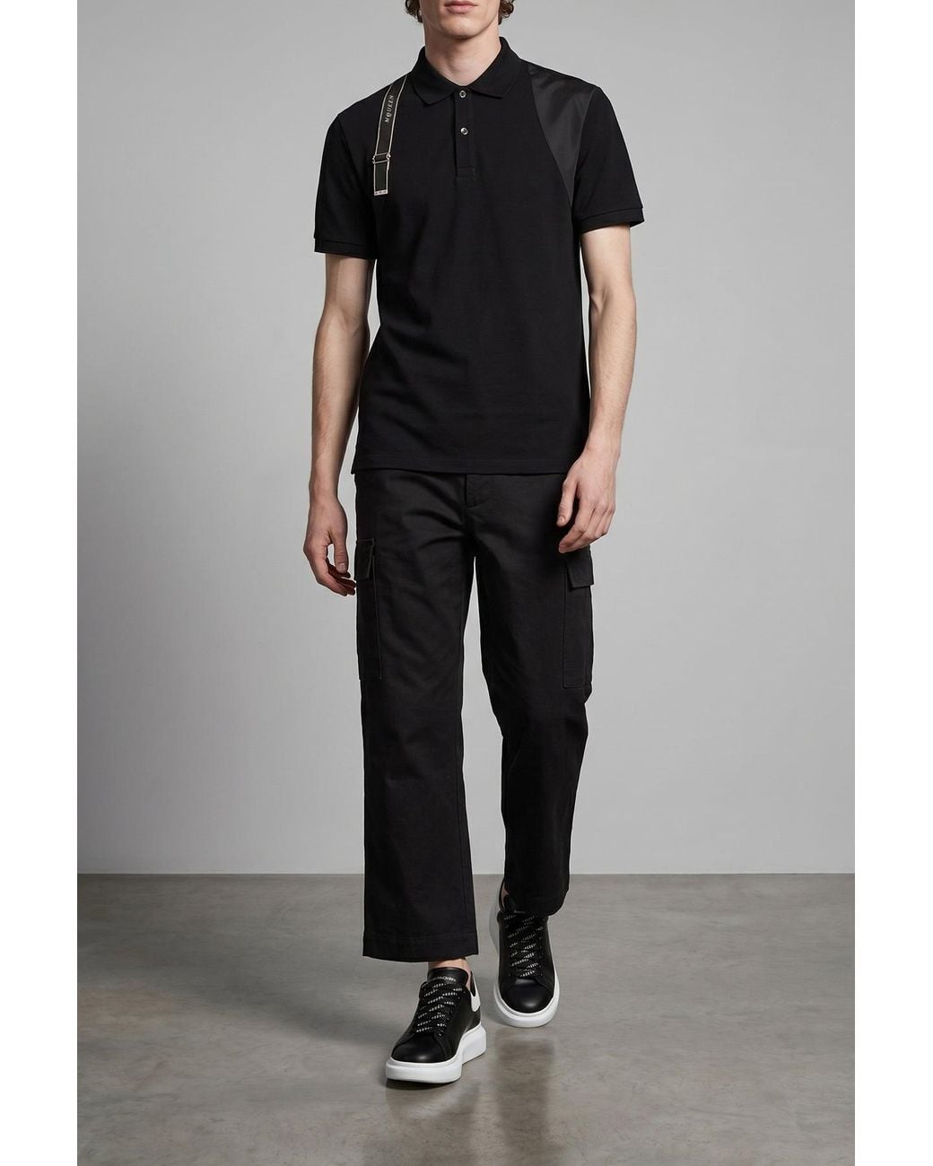 McQueen Black Larry' Leather Sneakers for men
