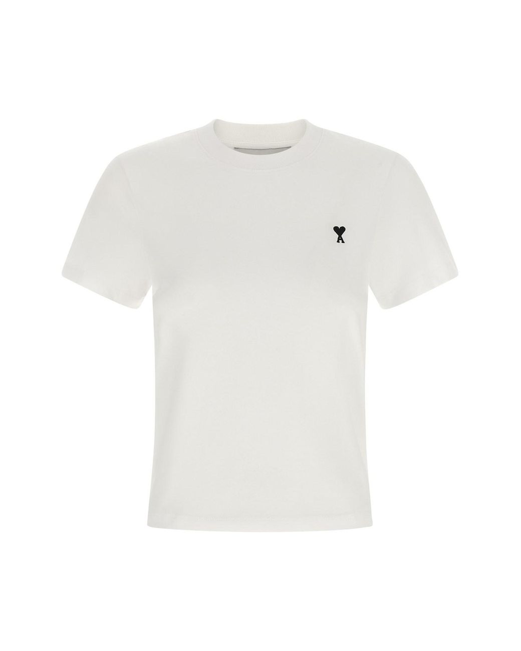 AMI White 'ami De Coeur' Cropped T-shirt