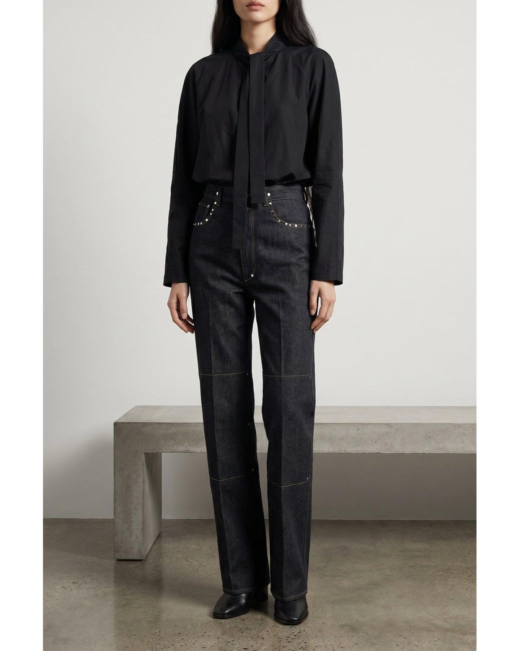 Lemaire Black Ascot Detail Blouse