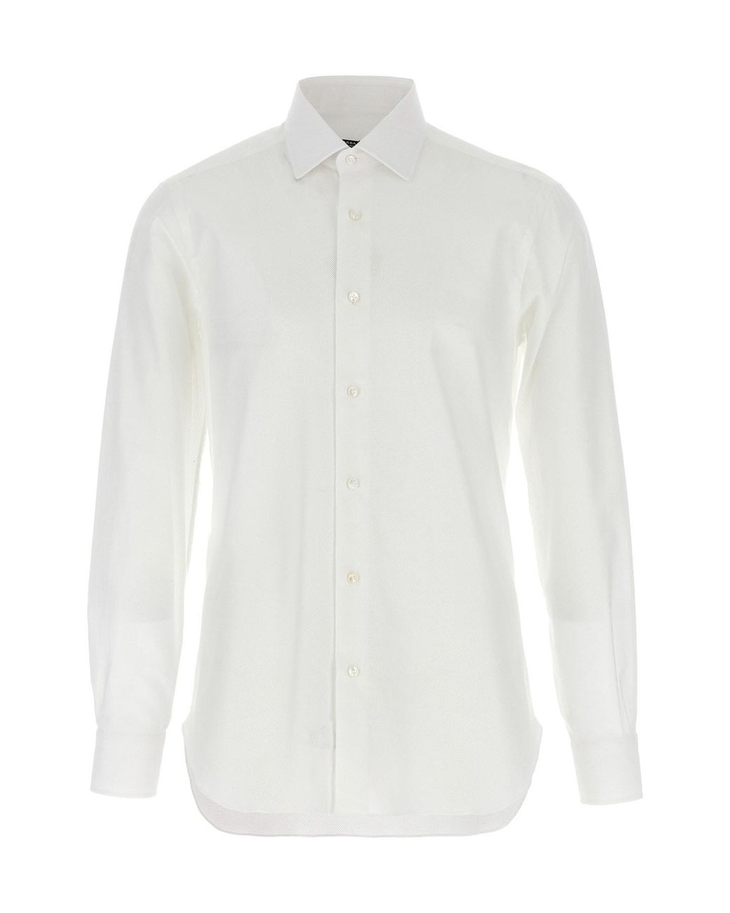Barba Napoli White Honeycomb Shirt for men