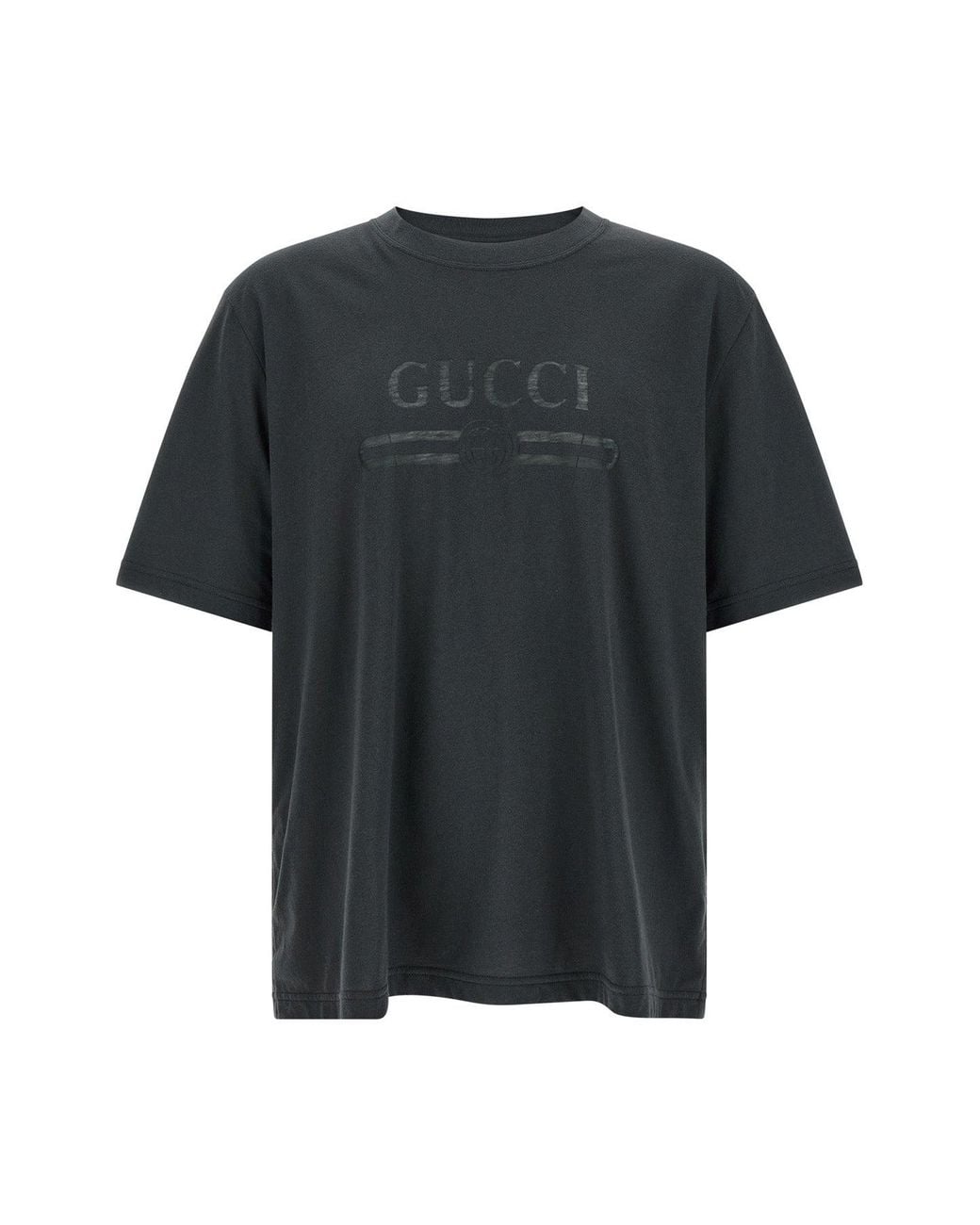 Gucci Black Gg Interlock Devoré T-Shirt for men