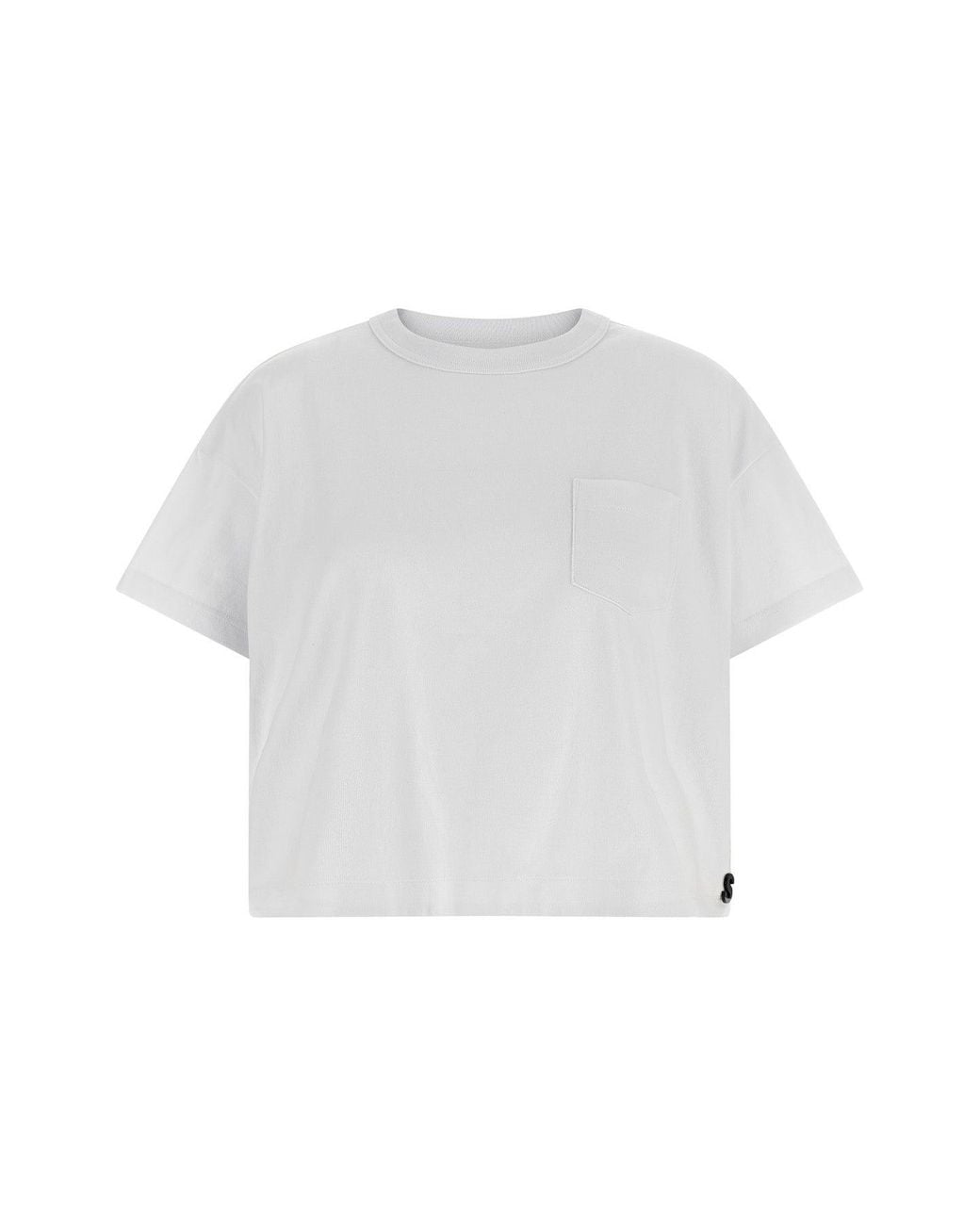 Sacai White T-Shirt With S Logo Pin