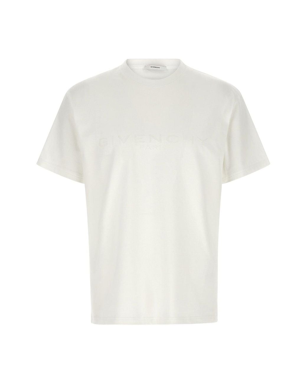 Givenchy White T-Shirt Jacquard Logo Detail for men