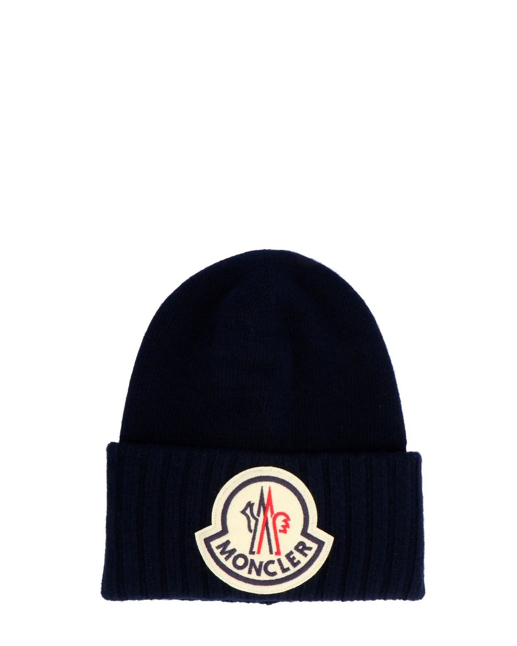 Moncler Wool Oversized Logo Beanie in 