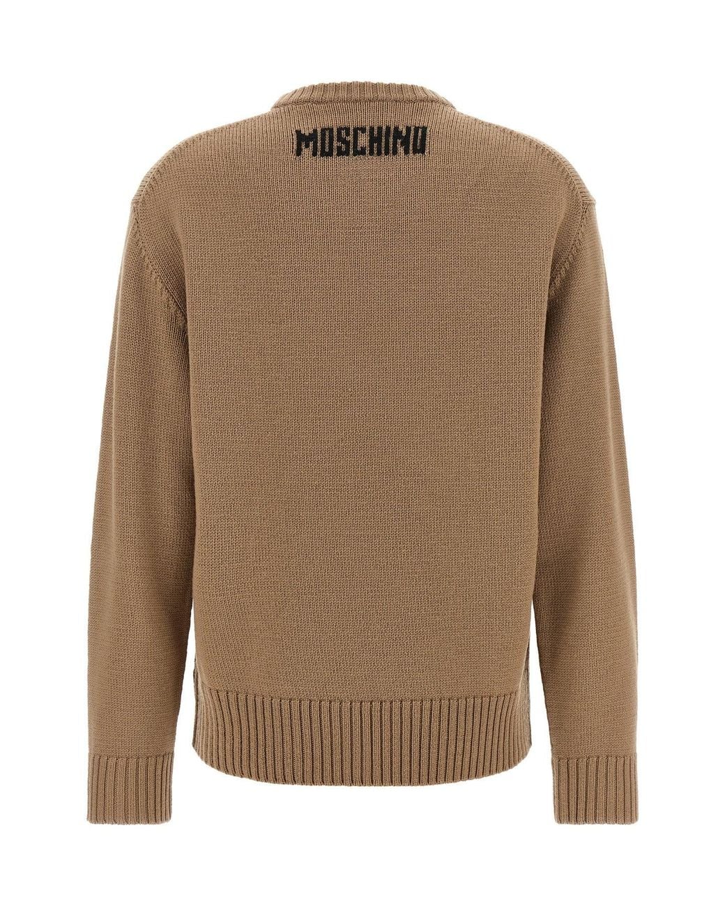 Moschino Brown Extrafine Merino Wool Knit Sweater