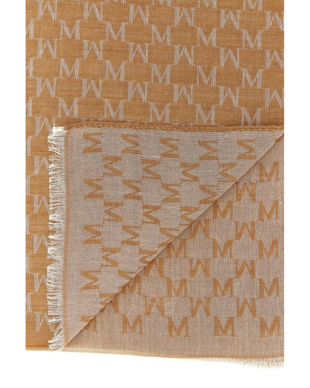 Max Mara Natural Stole With Jacquard Monogram