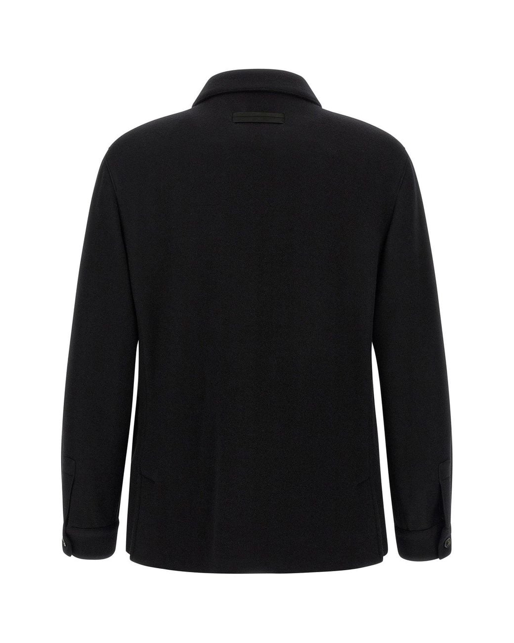 Zegna Black Wool And Cashmere Jersey Overshirt for men