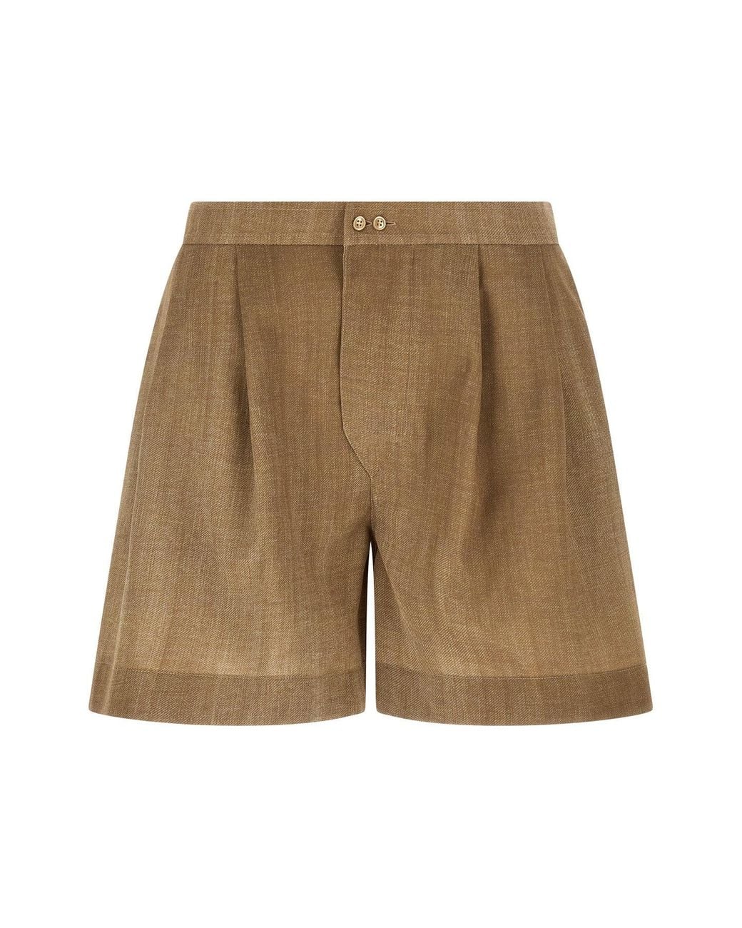 Ermanno Scervino Natural Pleated Shorts