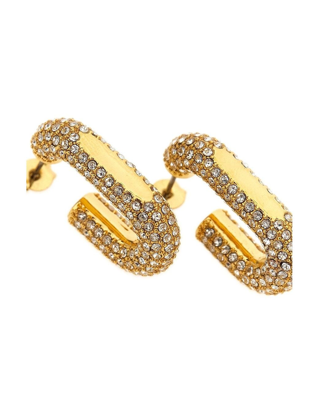 Rabanne Metallic Pavé Crystal Earrings