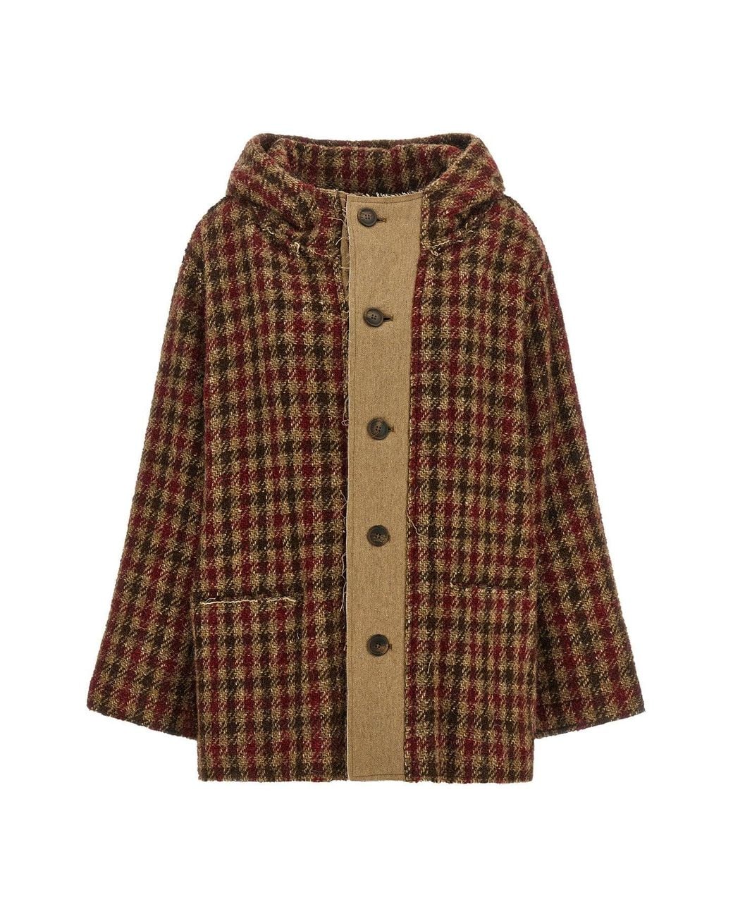 R13 Brown Oversized Jacket With Raw-Cut Edges