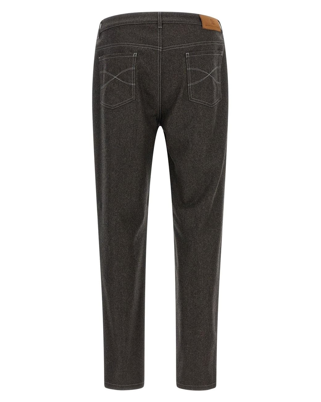 Brunello Cucinelli Gray Flannel Trousers for men