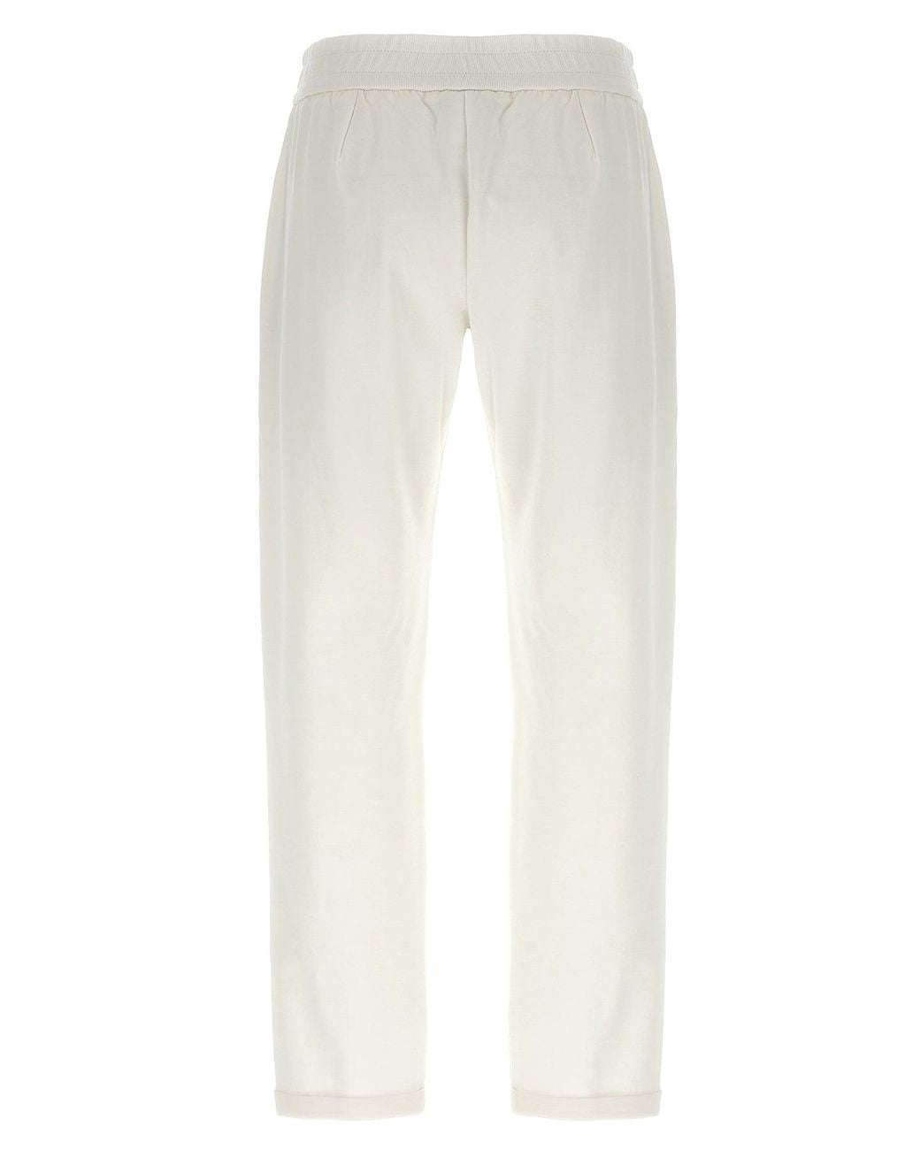 Brunello Cucinelli White Cream 'Track' Jogging Trousers