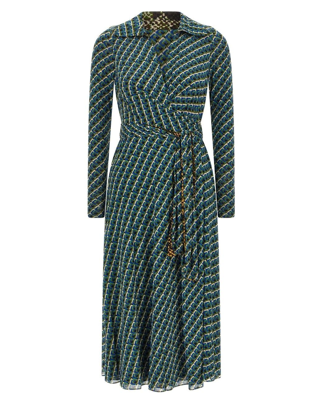 Diane von Furstenberg Green Phoenix Reversible Dress