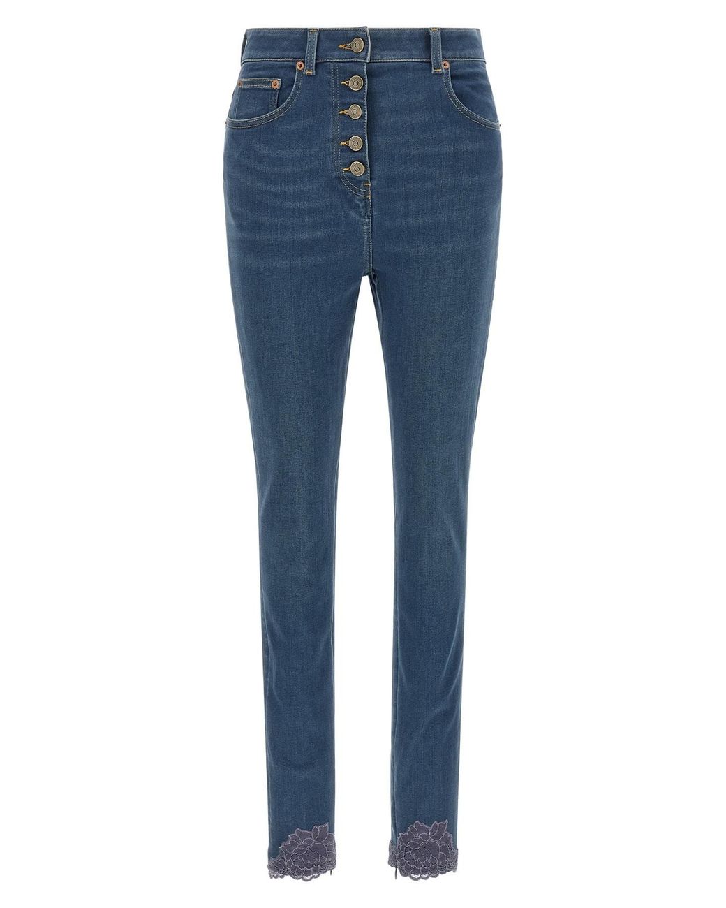 Valentino Garavani Blue Lace Insert Jeans