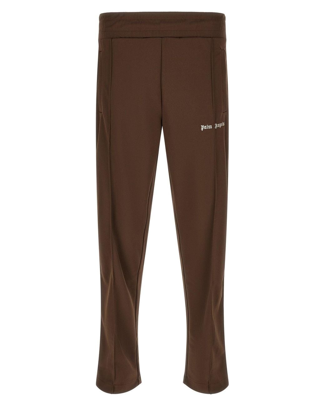 Palm Angels Brown Track Pants With Side Stripes for men