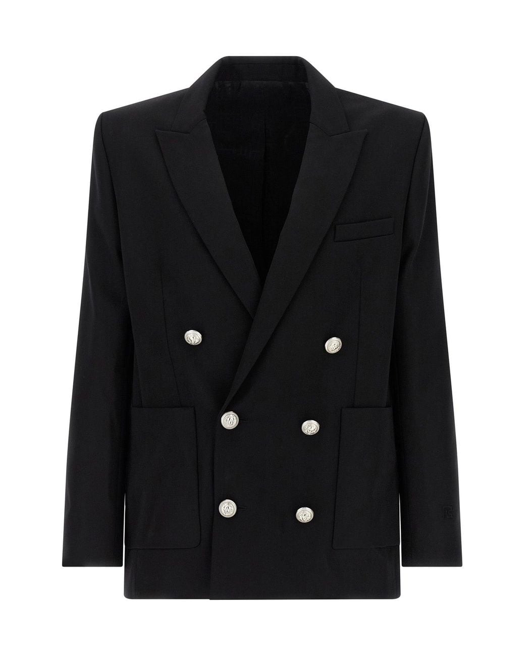 Balmain Black Blazer 'Grain De Poudre' for men