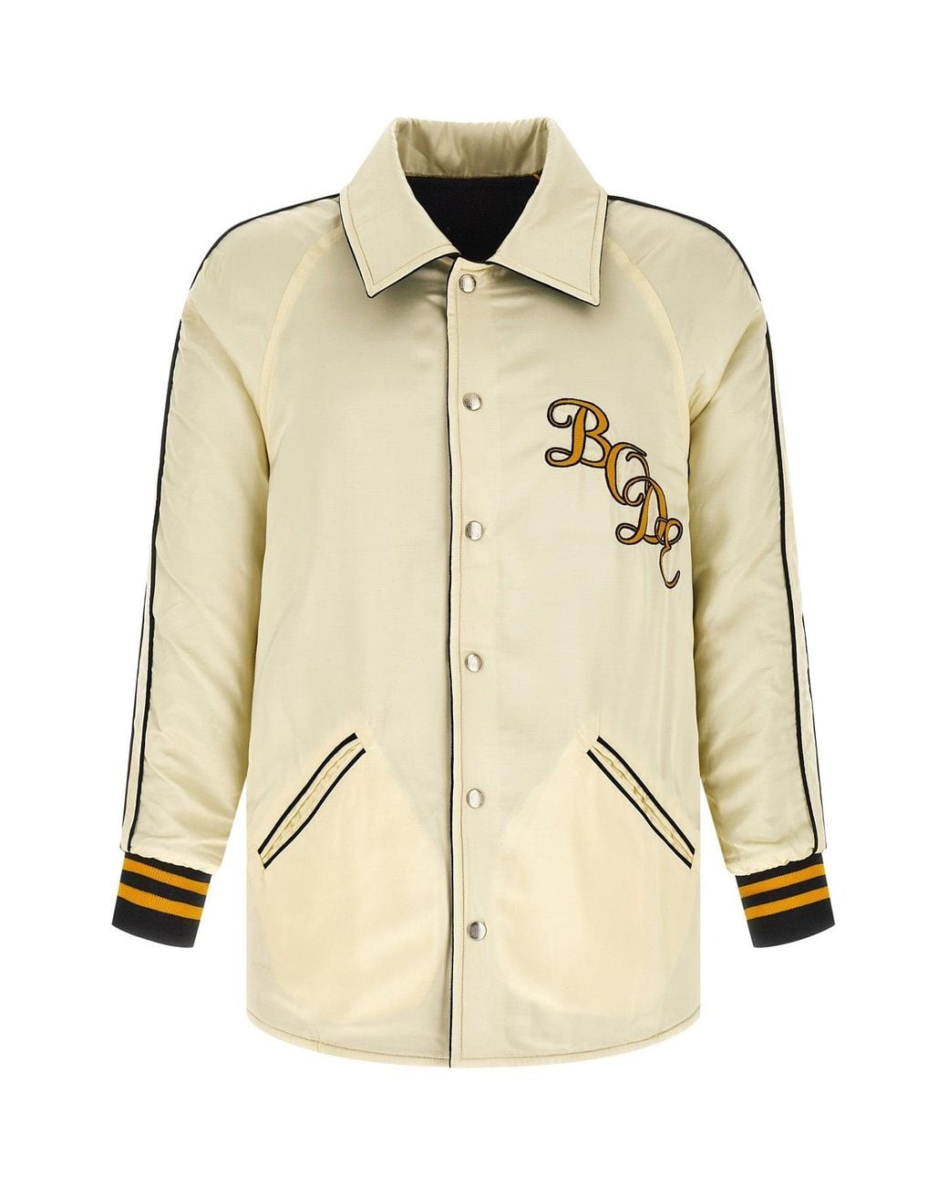 Bode Black Casual Jacket 'Monogram Snap Reversible' for men