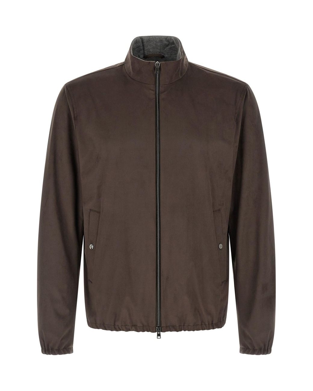 Herno Brown Suede Effect Jacket for men