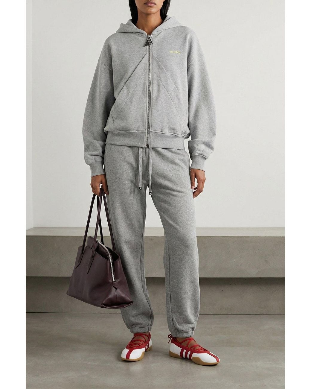 The Attico Gray Sweatpants With Double Waistband