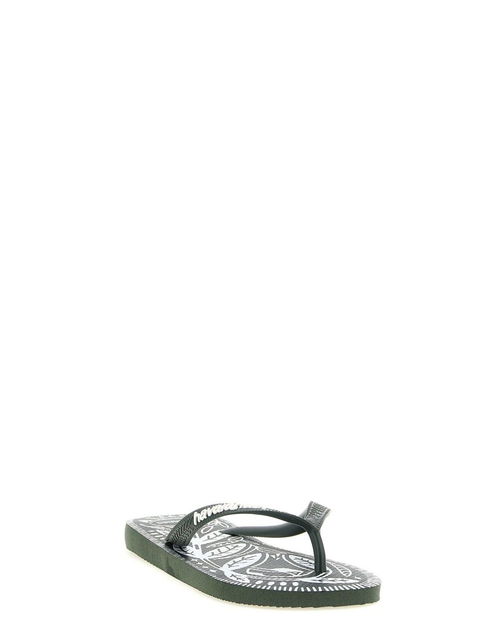 Havaianas Black Flip-Flops With Botanical Print