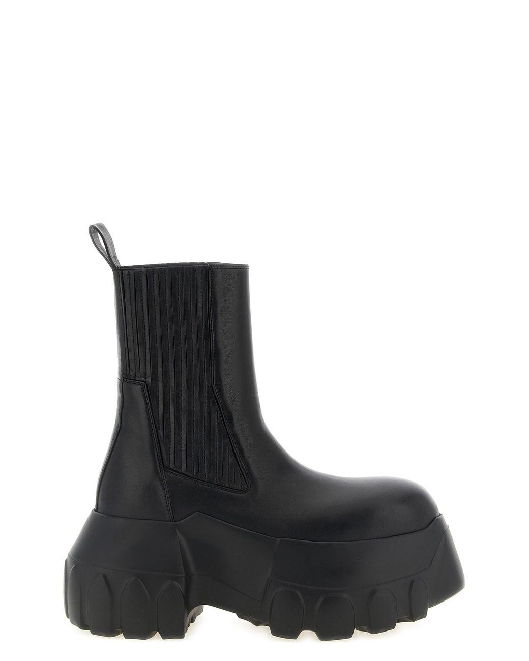 Rick Owens Black 'beatle Mega Tractor' Ankle Boots