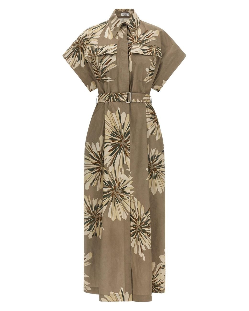Brunello Cucinelli Natural Chemisier Dress