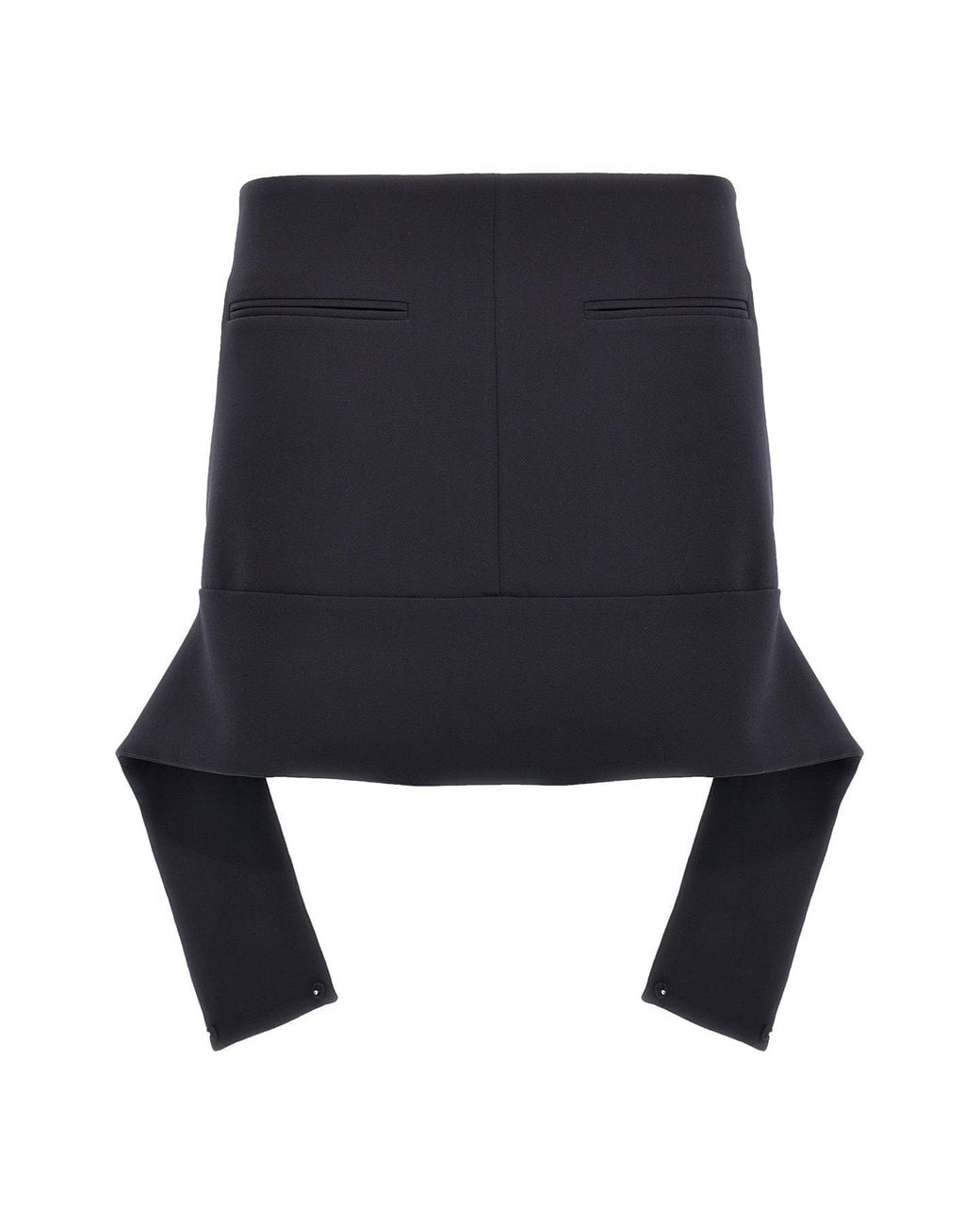 Courreges Black Mini Skirt 'Reversed Belt Crepe Mini Skirt'