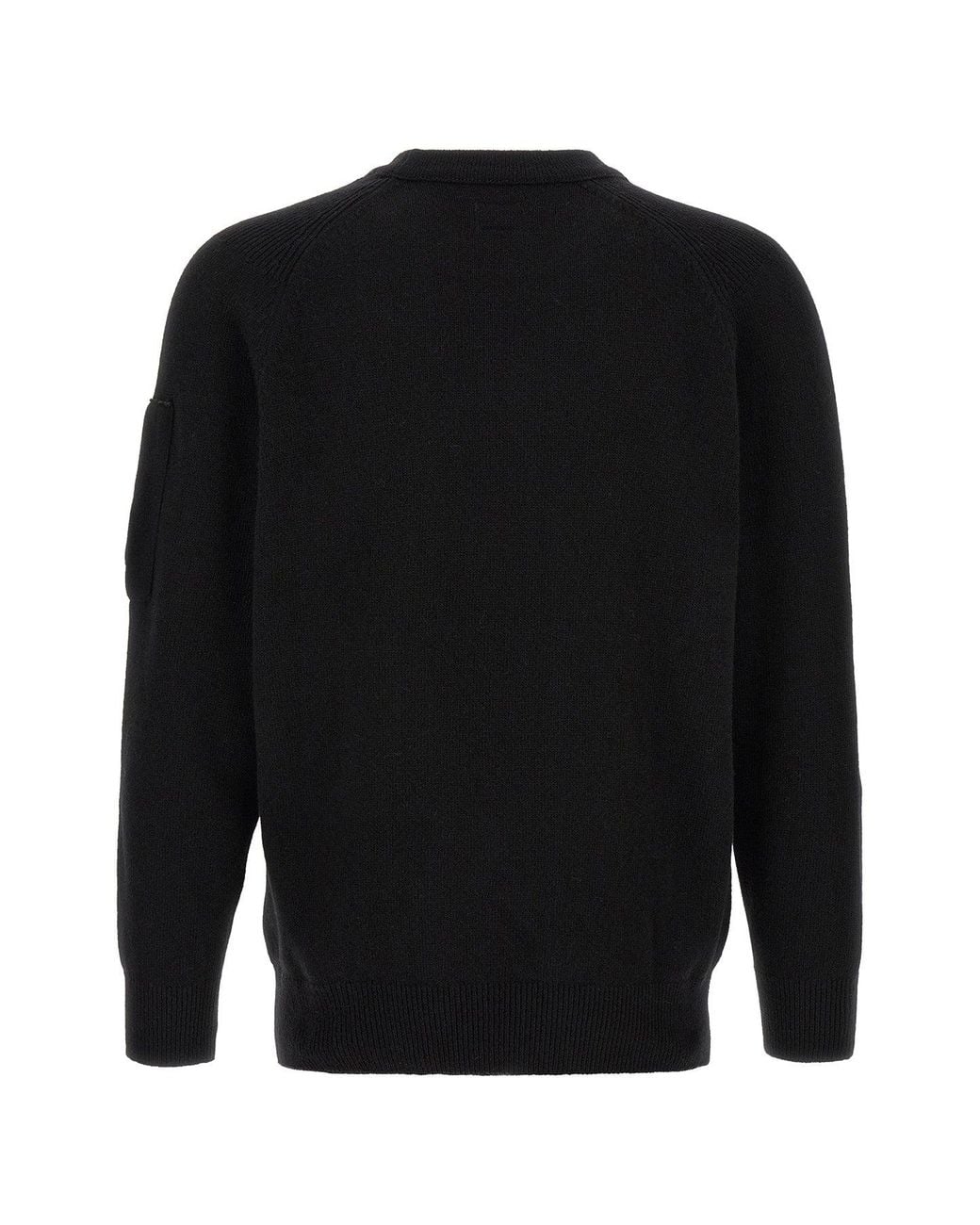 C P Company Black C. P. Company C. P. Company 'Lambswool Grs' Sweater With Lens Detail for men
