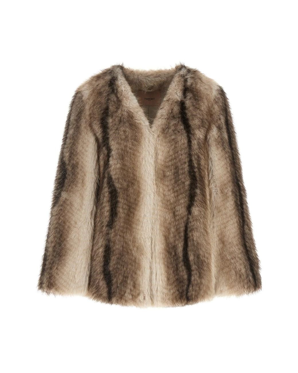 Twinset Brown Cape Jacket
